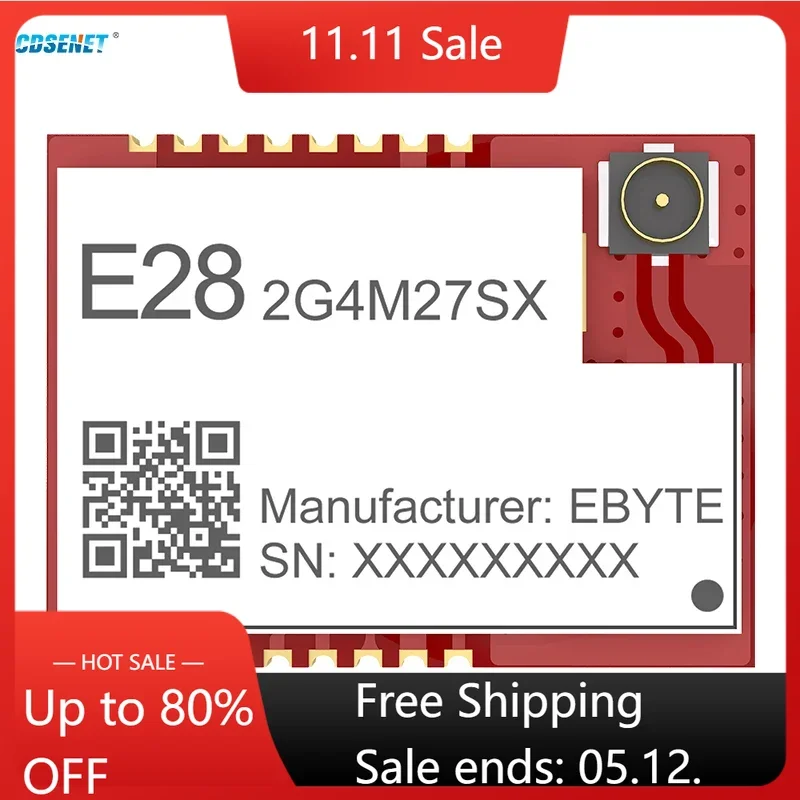 

2.4G SX1281 Lora SPI Wireless RF Module CDSENET E28-2G4M27SX 27dbm 8KM Compatible BLE High Speed Lora SMD PCB PA+LNA GFSK FLRC