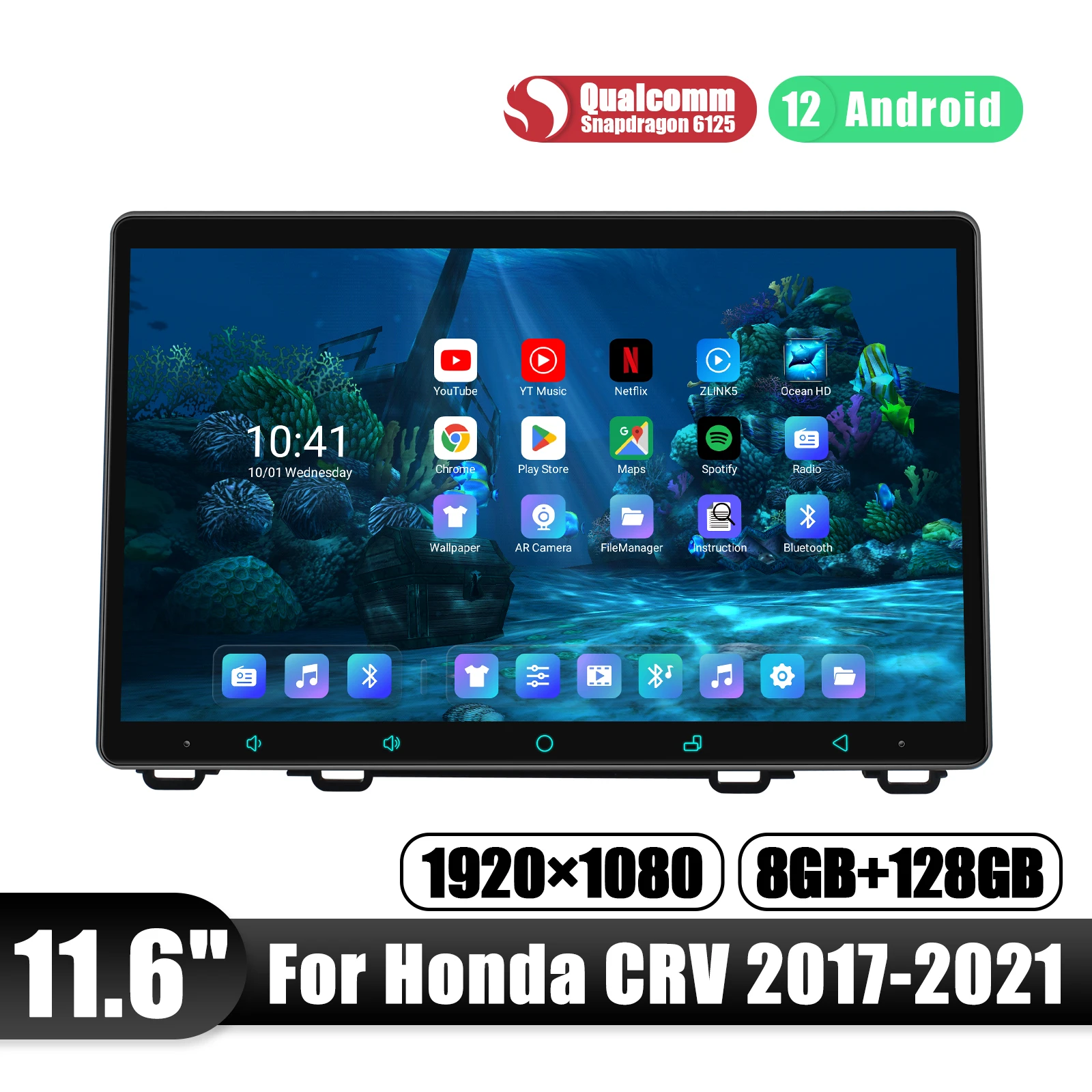 

JOYFORWA 11.6" Touch Screen 8G 128G Android 12.0 Car Radio Stereo Multimedia Player For Honda CRV 2017-2021With Carplay HDMI