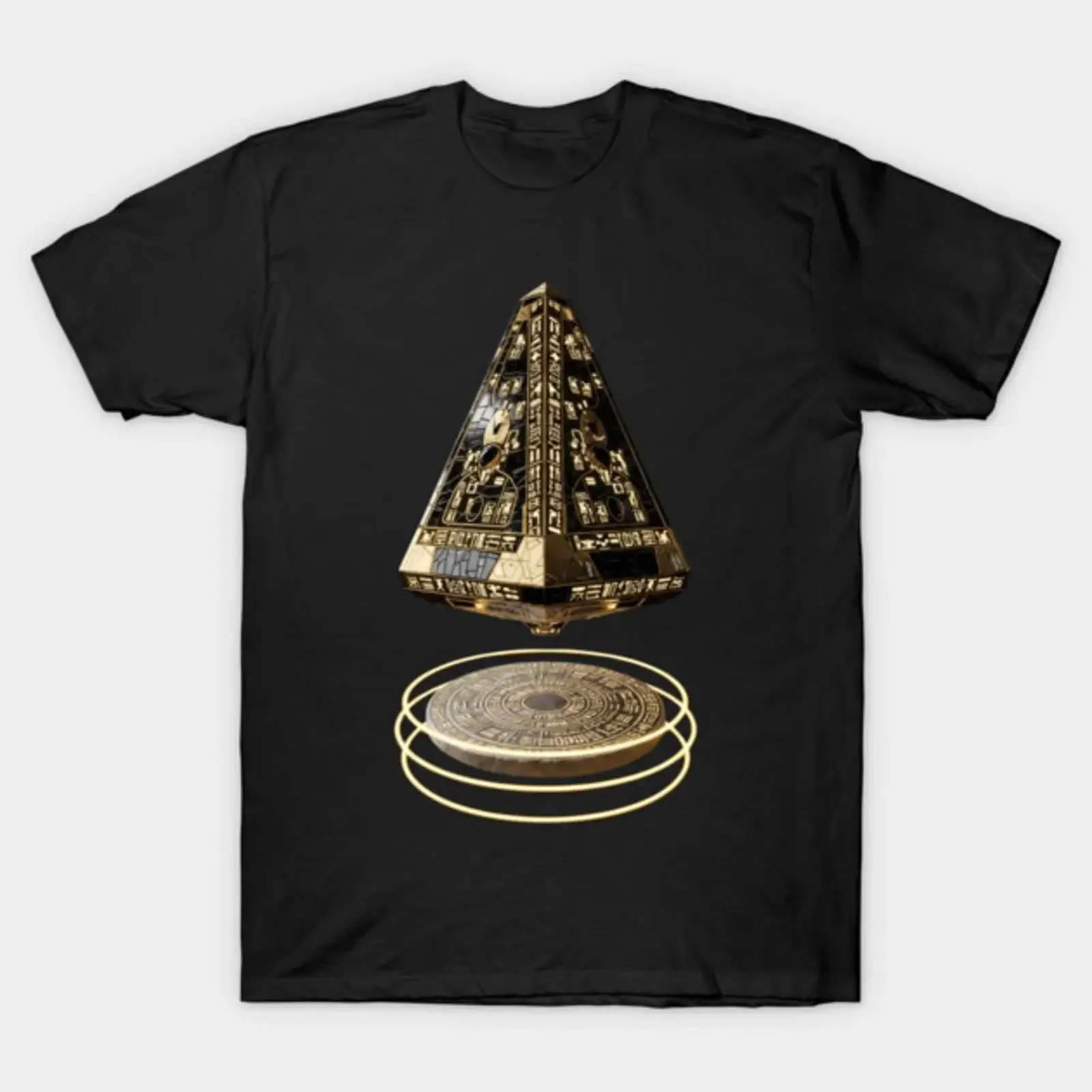 Ancient Alien Pyramid Egyptian Spacecraft Hieroglyphics Sci Fi Anunnaki UFO T Shirt vintage Washed Casual Soft designer clothes