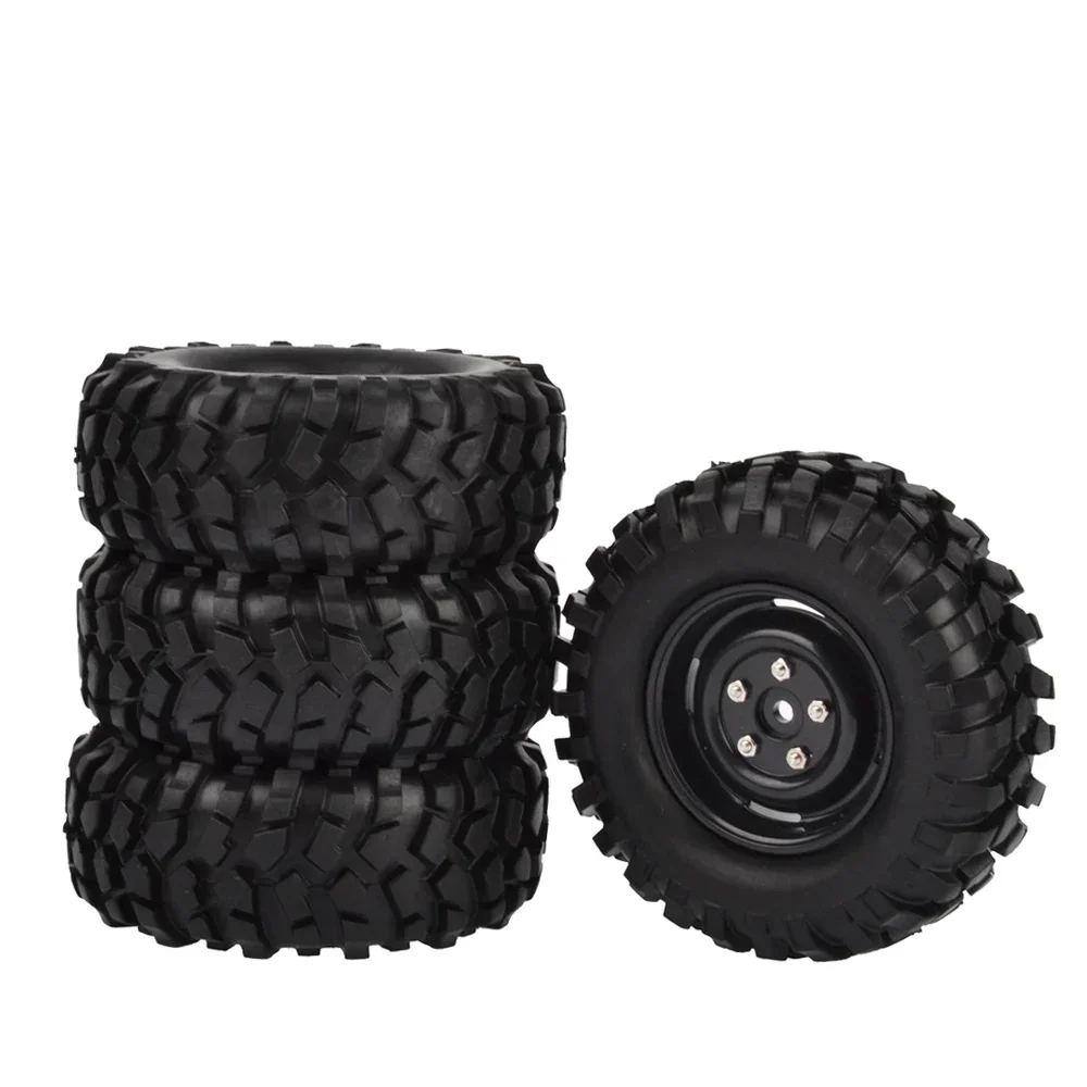 4pcs 96mm 1.9 Inch Rubber Tires/Tyres and Wheel Rims for Axial SCX10 D90 Tamiya CC01 1:10 RC Rock Crawler Car
