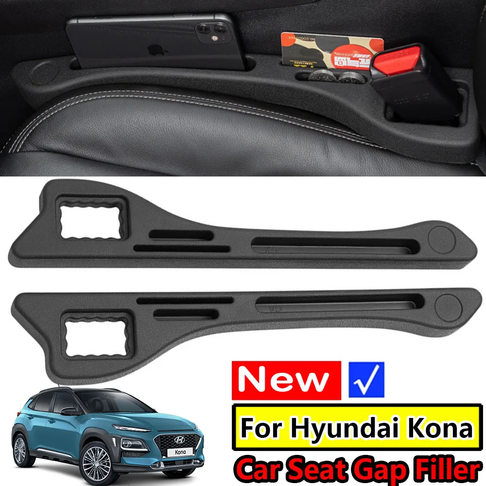 1pc/2pc For Hyundai Kona OS SX2 N-Line Kauai 2017-on Car Seat Gap Filler Strip Crevice Organizer Storage Car Decoration Supplies