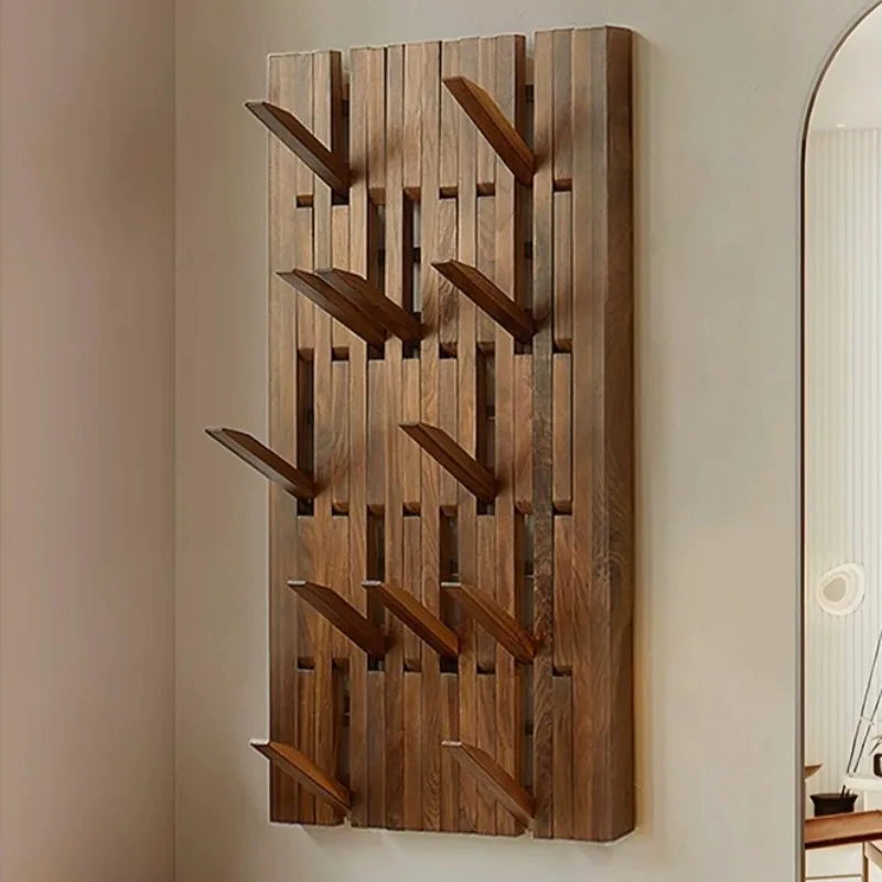 Solid Wood Hangers Foldable Wall-mounted Hangers Bedroom Piano Keys Simple Decorative Racks Modern Artistic Home Storage