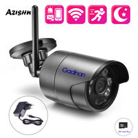 AZISHN 1080P Full HD SD Card Slot Outdoor WiFi  Infrared Night Vision Surveillance Camera System Audio IP Camera kit