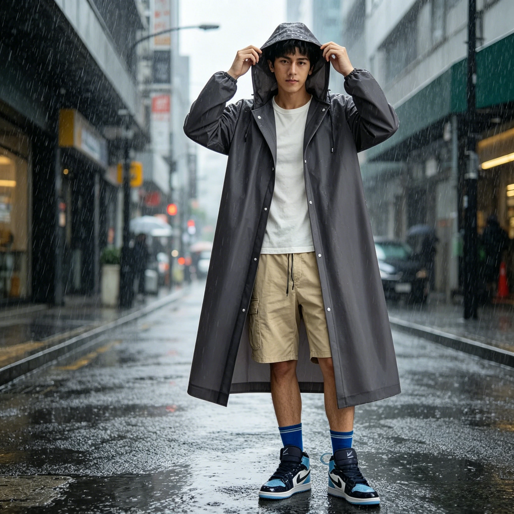 Storm Proof Long Raincoat Women Adult Thickened Portable Rain Poncho Full Protection Hooded For Climbing Travel