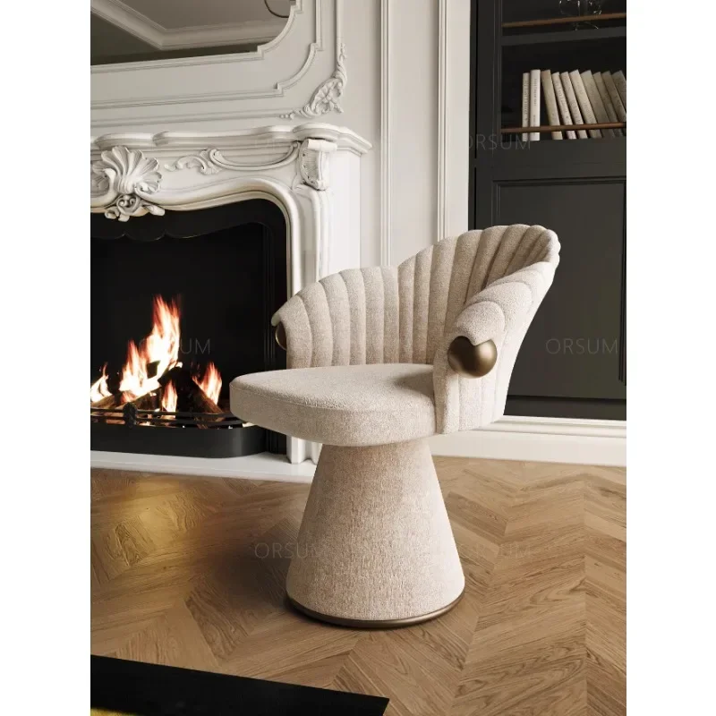 Modern simple French makeup dressing stool rotating desk chair creative French retro