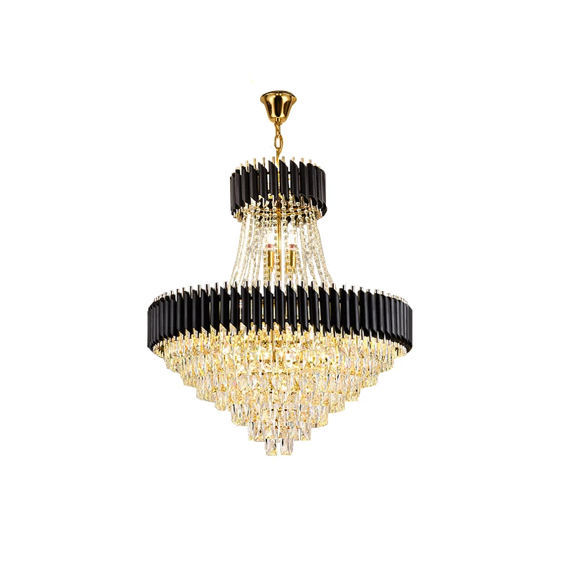 Luxury 2 Layer Classic Black Collection LED Chandelier Lighting Lustre Hanging Lamp Suspension Luminaire Lampen For Living Room