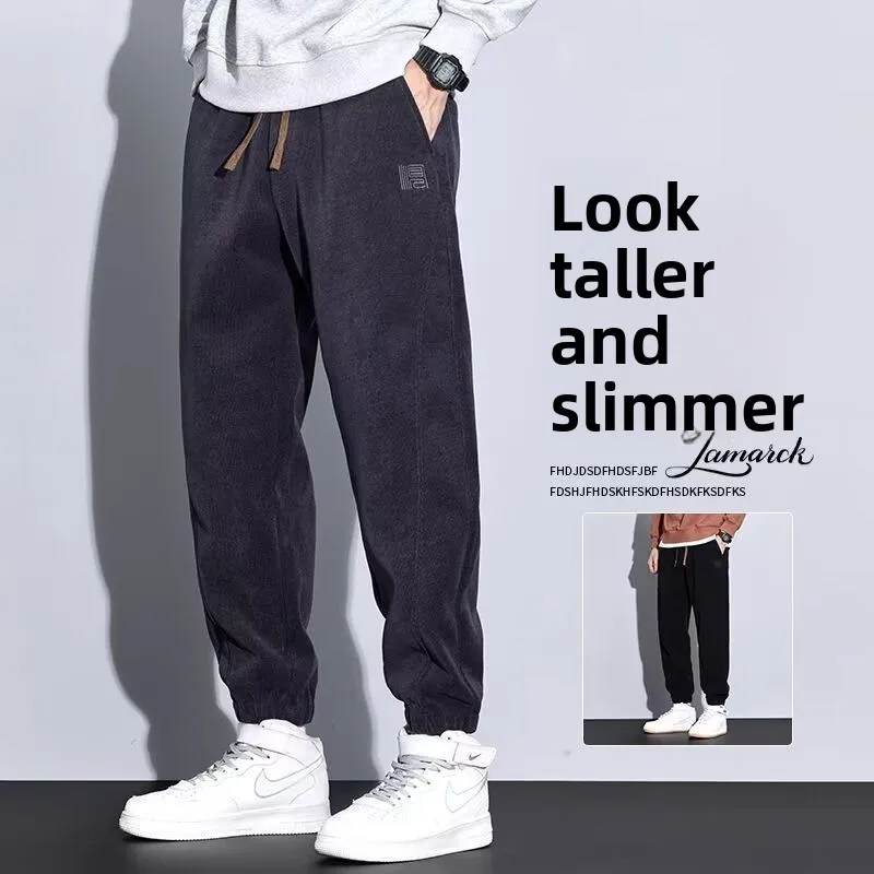 

Новые мужские повседневные вельветовые брюки 2024 года, прямые, модные, брендовые, осенне-зимние, для отдыха, с высокой эластичностью, из полиэфирного волокна