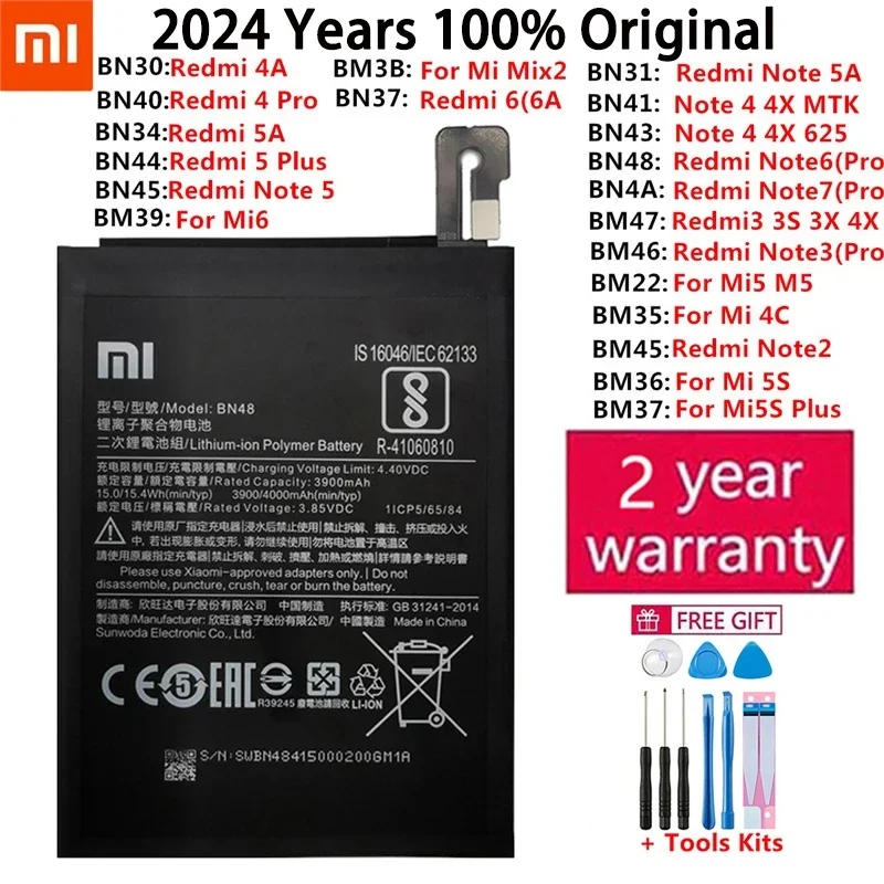 

Original Phone Battery For Xiaomi Mi Mix Redmi Note 2 2S 3 3S 3X 4 4X 4A 4S 4C 5 5A Mi5 5S 6 6A 7 9 MI9 Pro Plus SE batteries