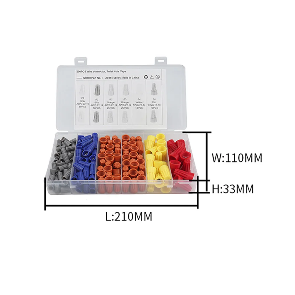 

200 Pcs Crimp Connections Electrical Connectors Spade Circuit Terminals Wire for Wiring