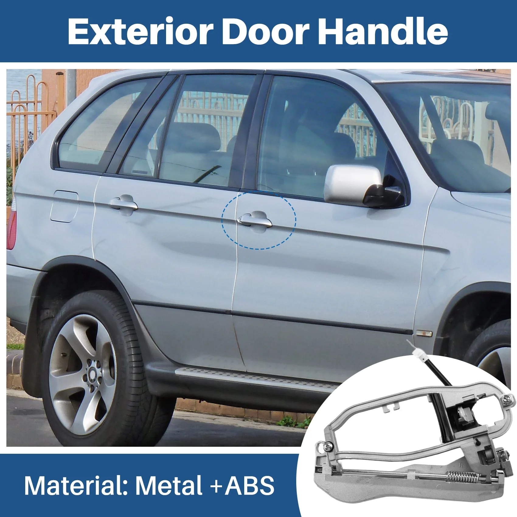 Front Right Passenger Side Mechanism 51218243618 Exterior Door Handle Forbmw X5 E53 51218243616