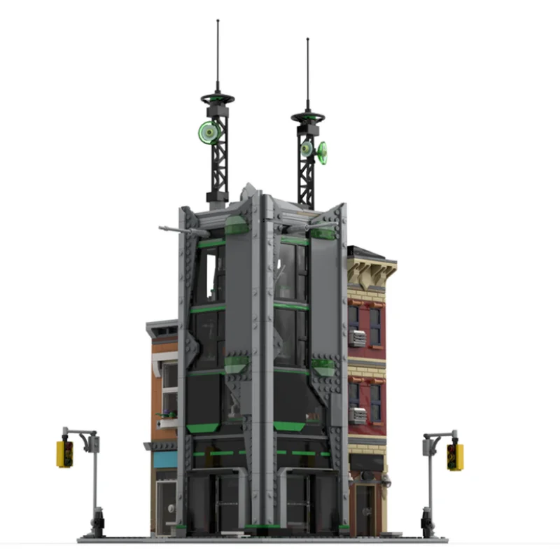 MOC-237263 عرض الشارع برج Oscorp بنة نموذج الطوب تجميع اللعب هدية هدية للكبار بناء الهدايا الإبداعية #4