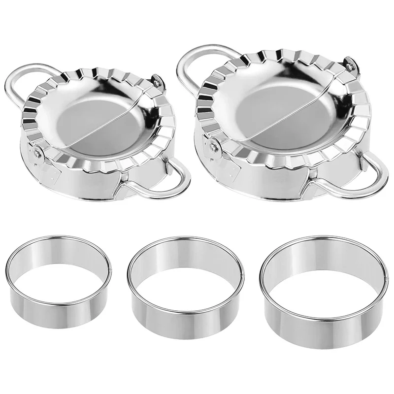 

Stainless Steel Dumplings Maker,2 Dumpling Molds 3 Dumpling Skin Maker,Chinese Dumpling Cutter Pie Ravioli Press Mold