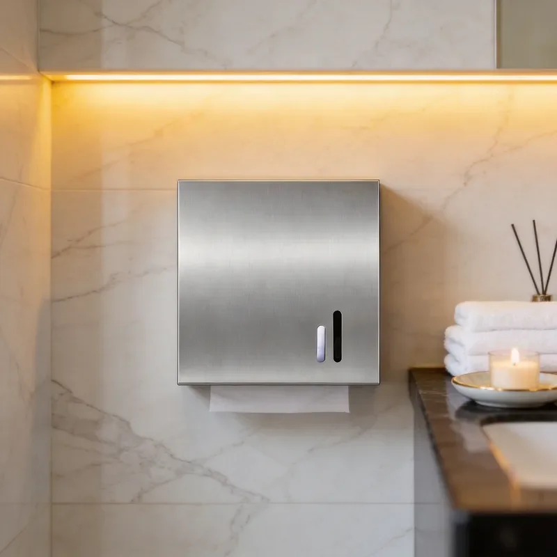Stainless Steel Wall Mounted Toilet Paper Holder Non Punching Bathroom Tissue Box Commercial Hotel Hand Wipe Paper Roll Rack
