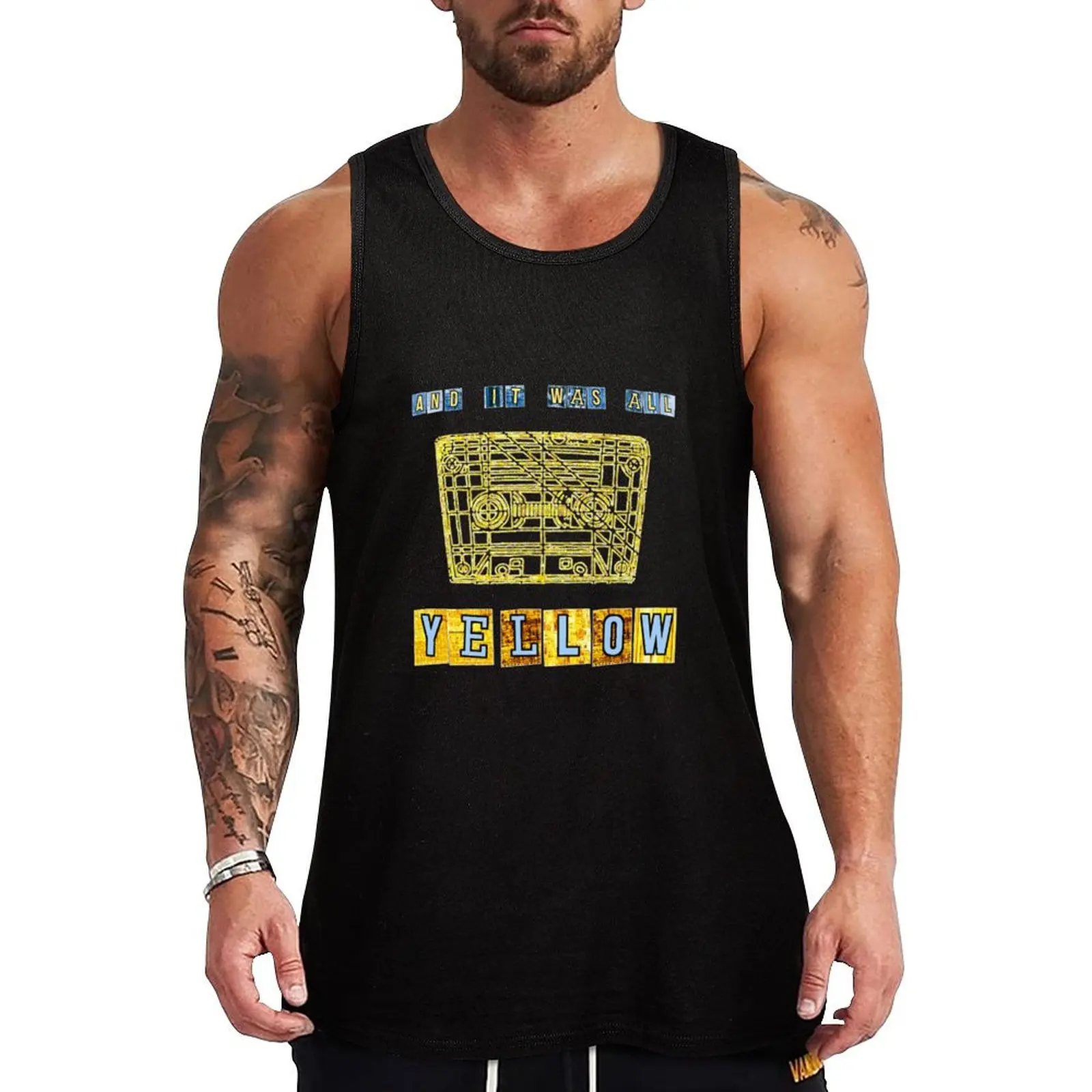 Yellow Tank Top Sweat Resistant Tank Top Moisture Wicking Gym Wear