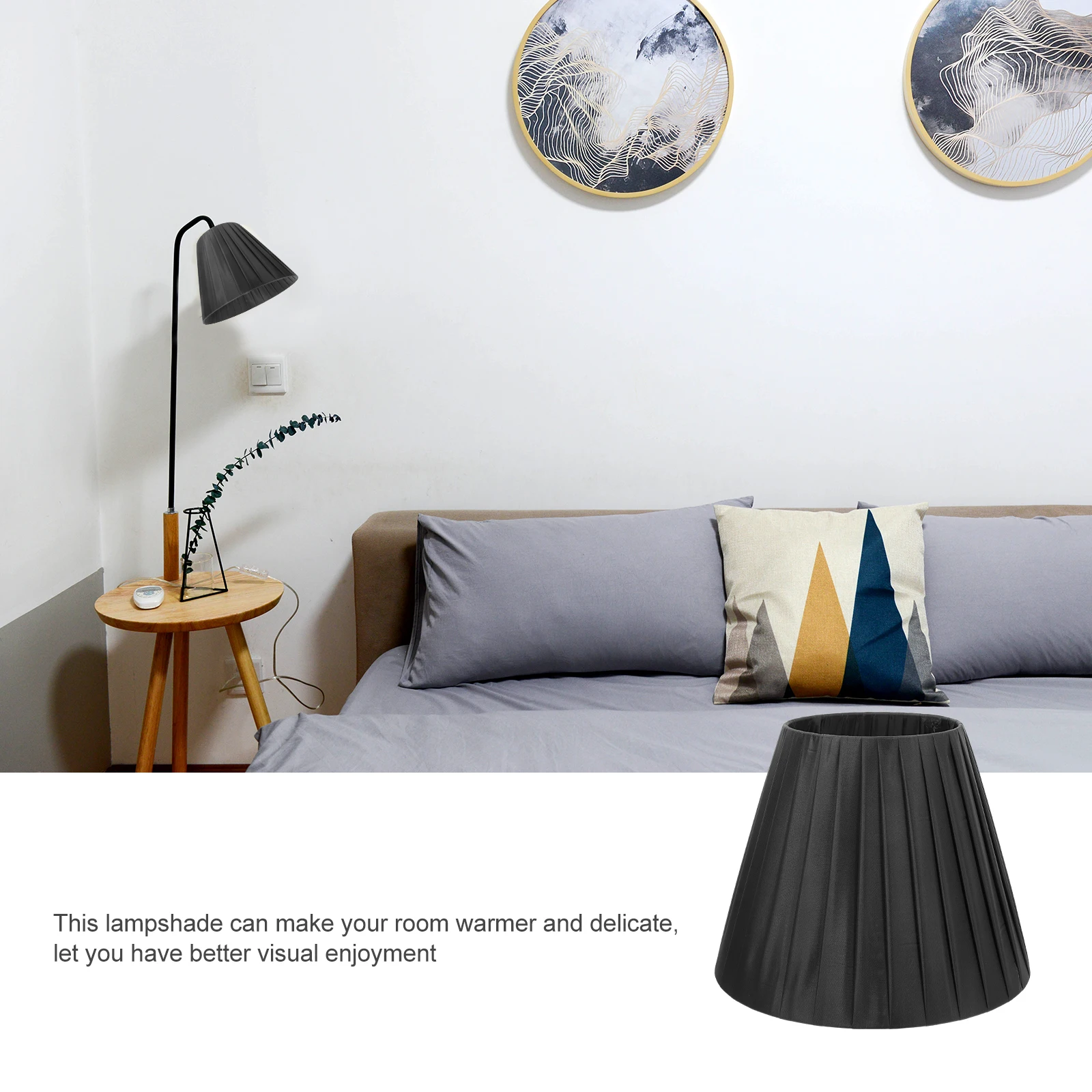 

Ретро тканевый абажур для спальни, гостиной, плиссированные абажуры, настольные торшеры, крышка, смягчающая яркость, современные абажуры