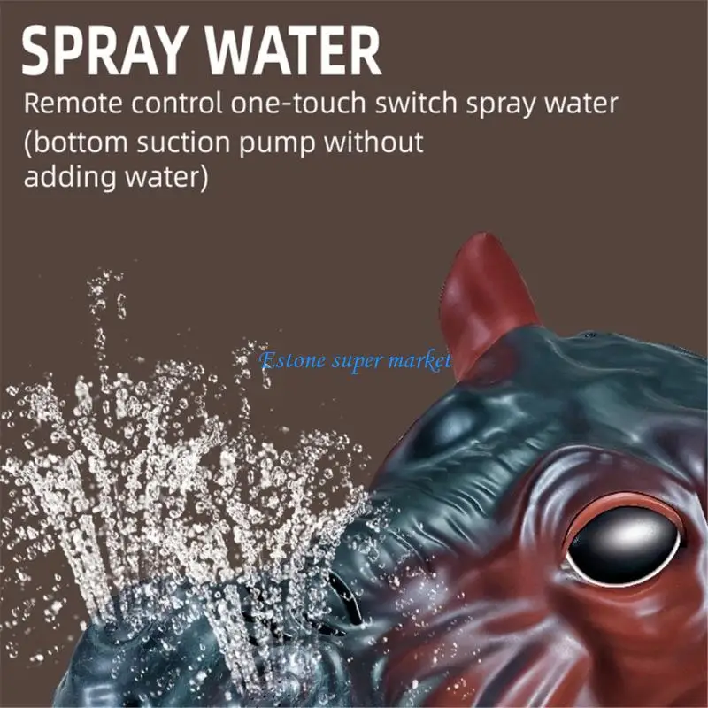 Jouet hippopotame télécommandé 090B, jouet étanche pour piscine natation, Animal