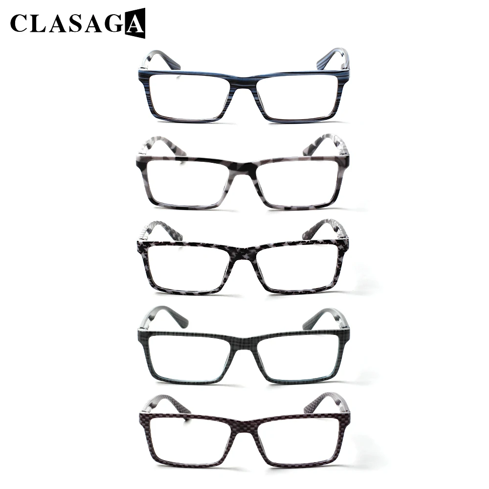 

CLASAGA Reading Glasses Flexible Spring Hinge Printed Flower Rectangle Frame Men Women HD Prescription Reader Eyeglasses