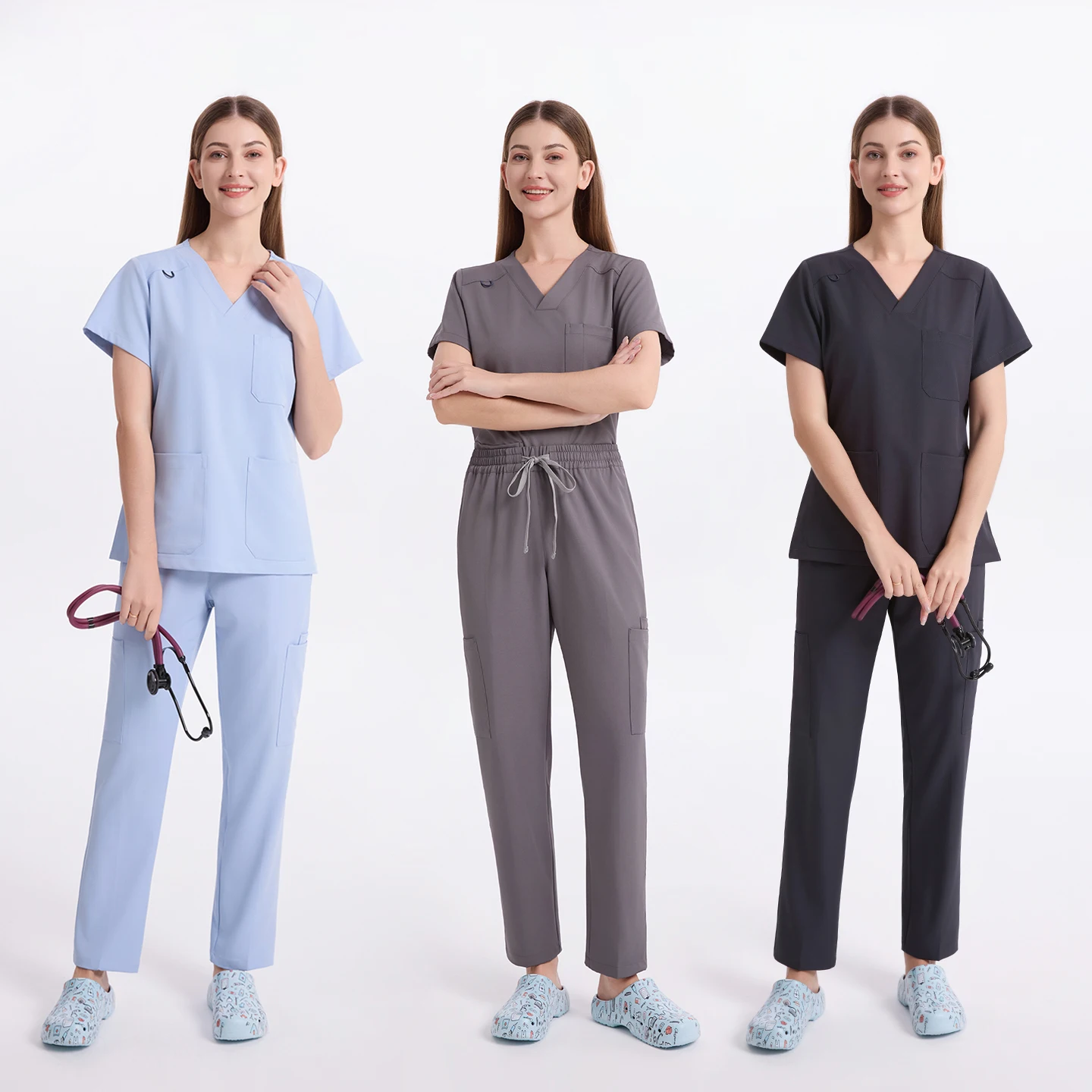 nursing-uniforms-for-women-medical-scrub-sets-surgeon-dentist-work-wear-top-and-pant-v-neck-core-stretch-work-scrub-sets-s31