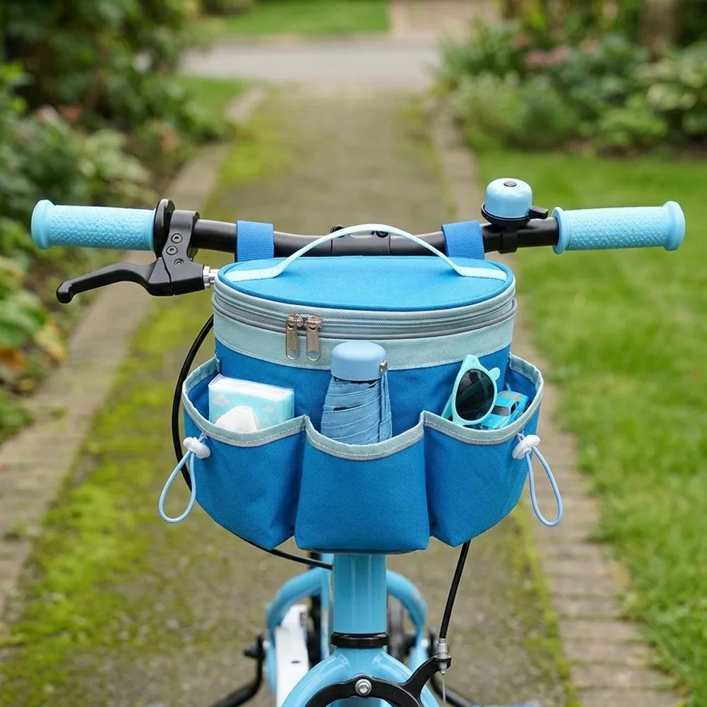 For Fun Family Outings Front Bike Basket Childrens Cycle Storage Sturdy Cloth Material Secure Attachment Design