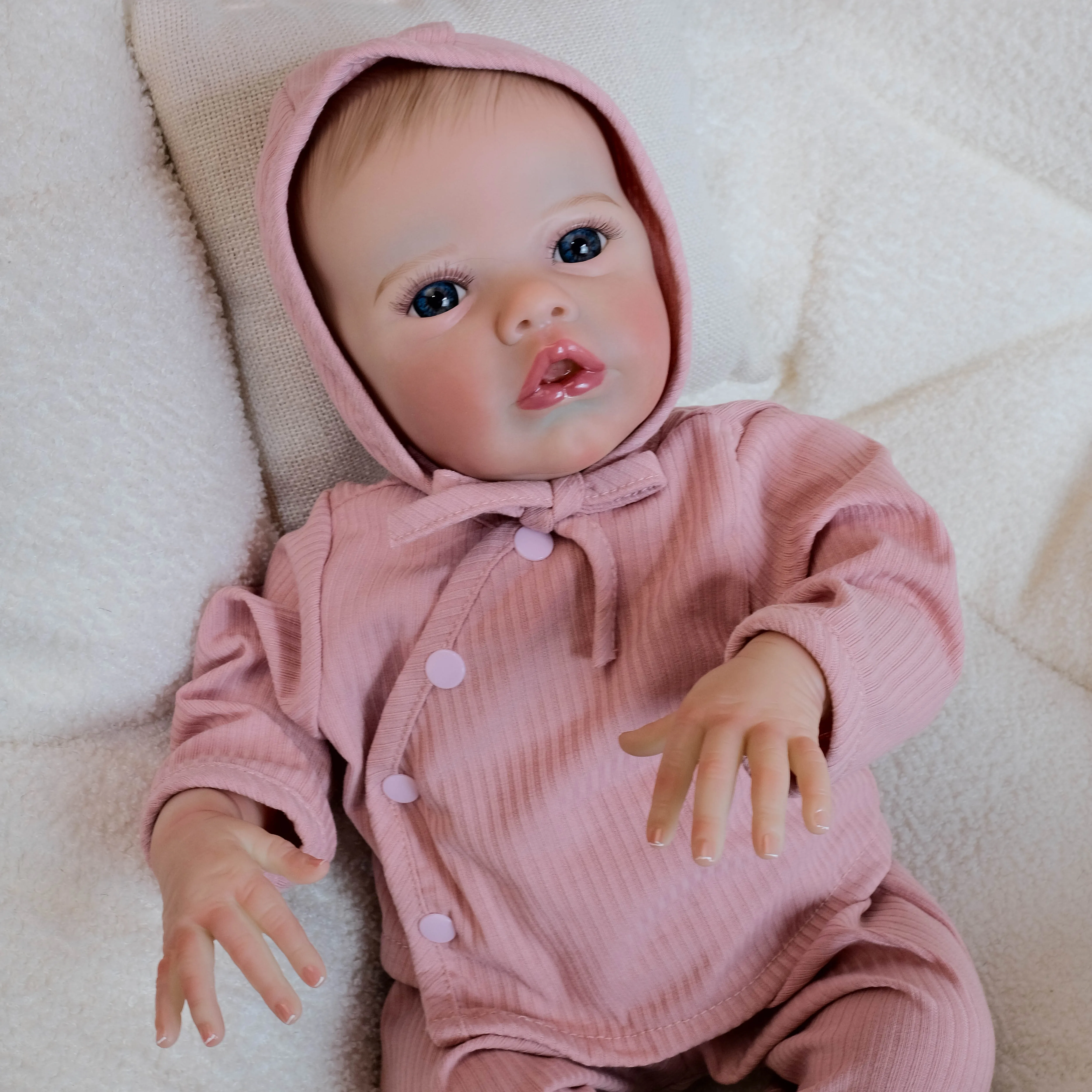 NPK Boneca Reborn Primrose de 19 polegadas - Boneca fofa pintada pronta para dormir e acordar com toque macio realista para colecionadores