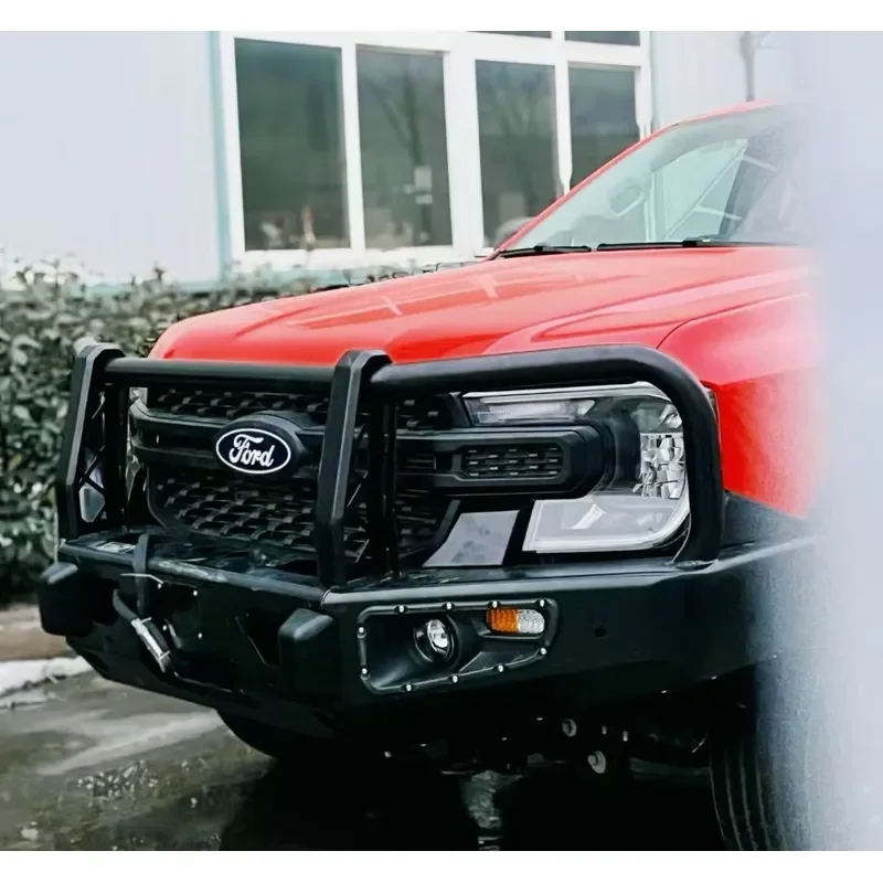 Heavy Duty Powder Coated Black Steel Front Bumper Custom Exterior Accessory for Ford Ranger T9