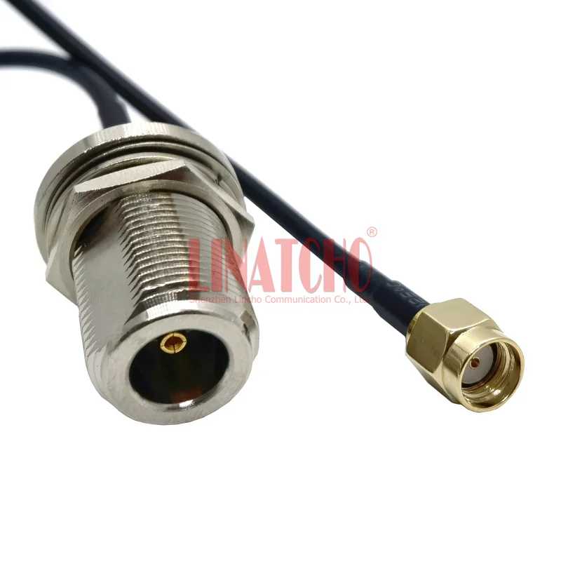 50CM Coaxial RG174 Cable RP SMA Male to Waterproof N Female Connector Jumper Cable