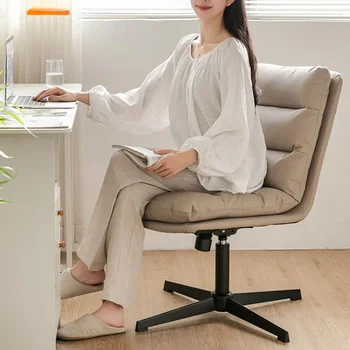 크림 책상 컴퓨터 가죽 사무실 의자, 홈 침실 메이크업 룸, 서재 의자, 화장대 게이머, 이그제큐티브 회전 주방