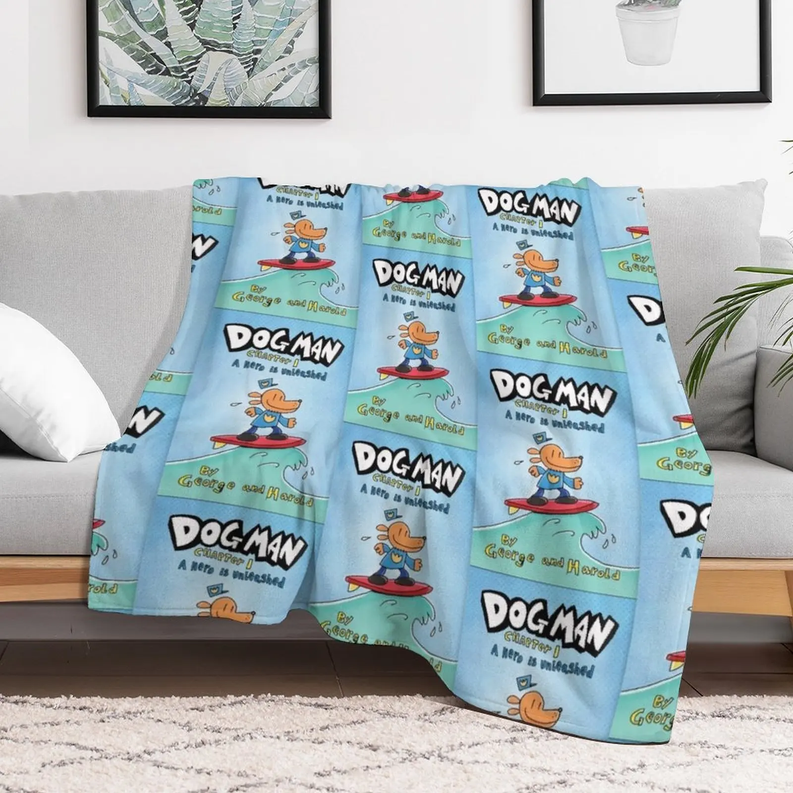 Dog Man Movie Dav Pilkey Throw Blanket Stylish Decor Blanket Gift for Friends Roommate