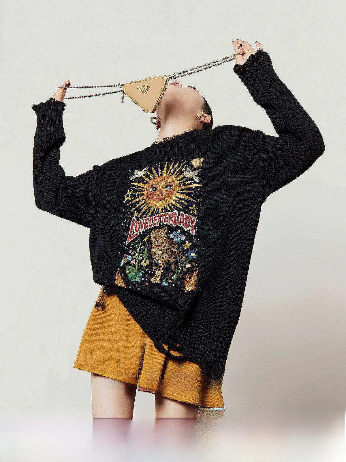 

Warm Forest Black Sweater Women's Loose Casual round Neck Top Spring 2026 New Arrival Comfortable Long Sleeve Knitted Sweater