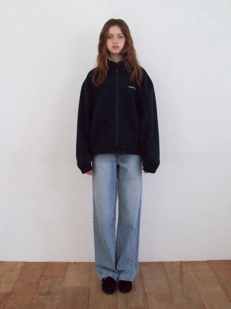 سترة نسائية أنيقة بياقة عالية وسحاب من الصوف، تصميم عصري للعمل، فضفاضة بأكمام طويلة ودافئة #2