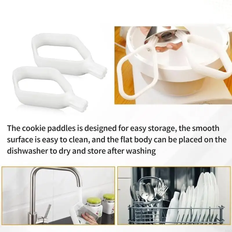 2Pieces Cookie Maker Paddles Mixing Paddle Cookie Maker Part Plastic Texture N58D