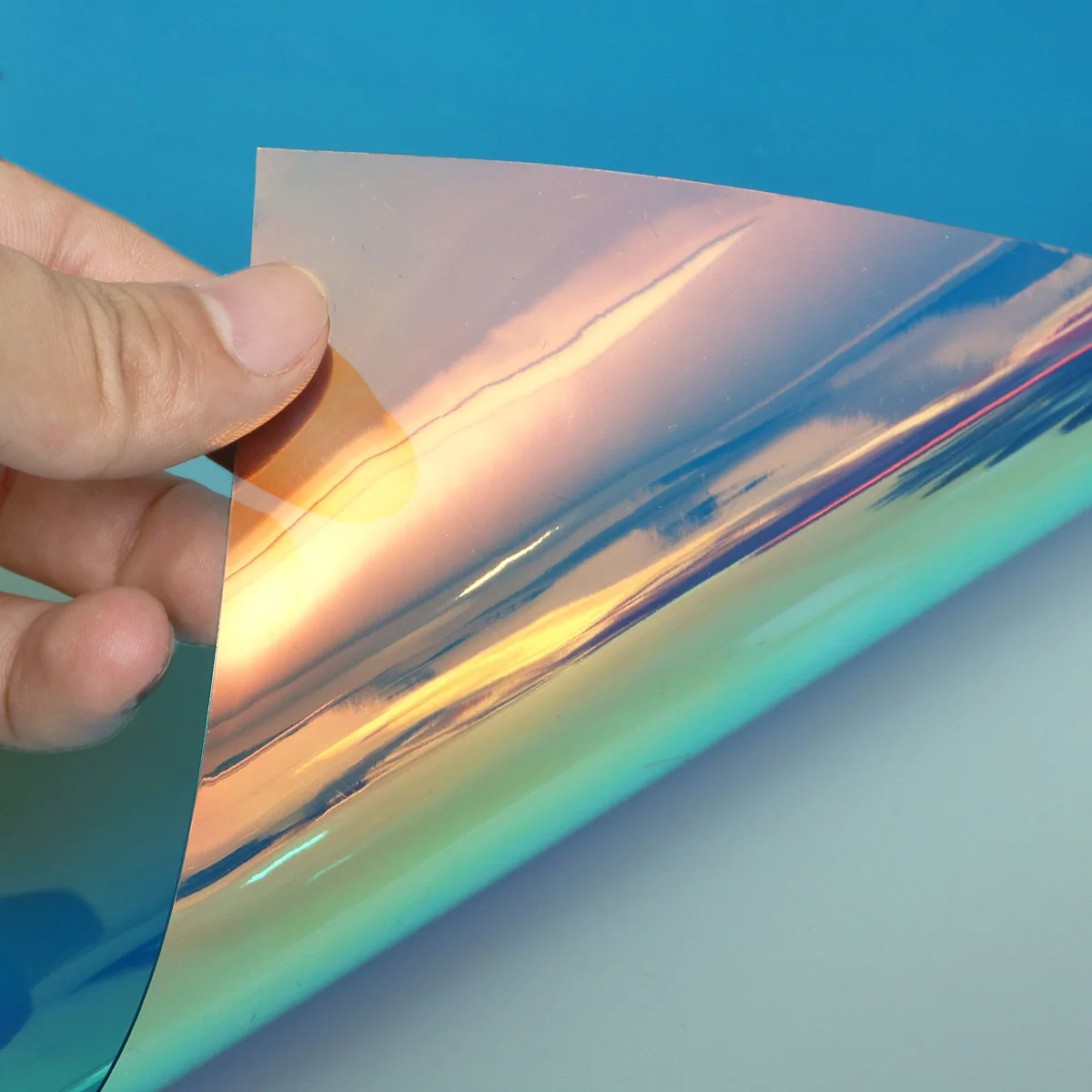 

4 Sheets Bags and Hairpin Fabric Rainbow Film Transparent PVC Glitter DIY Luggage Clothing The