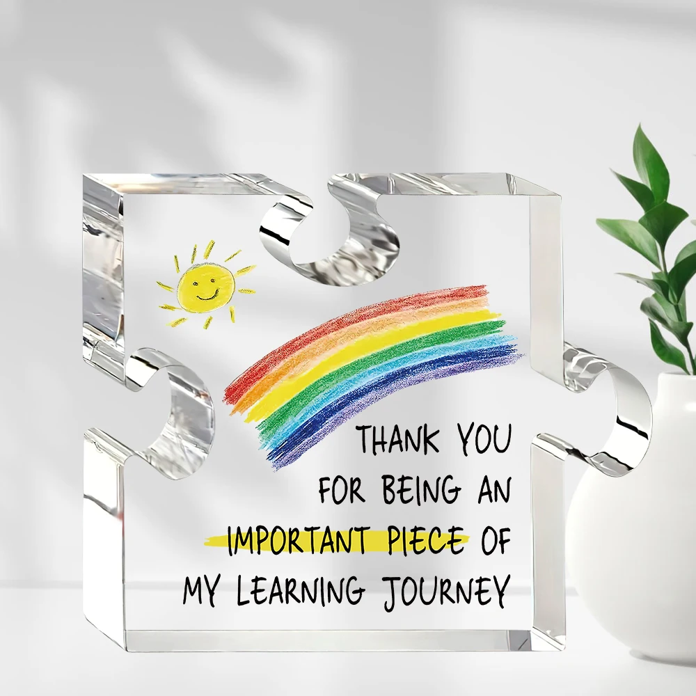 Teacher Gifts, Teacher Appreciation Gifts for Women, Men Teacher Thank You gifts Acrylic Puzzle Plaque Daycare Teacher Gifts
