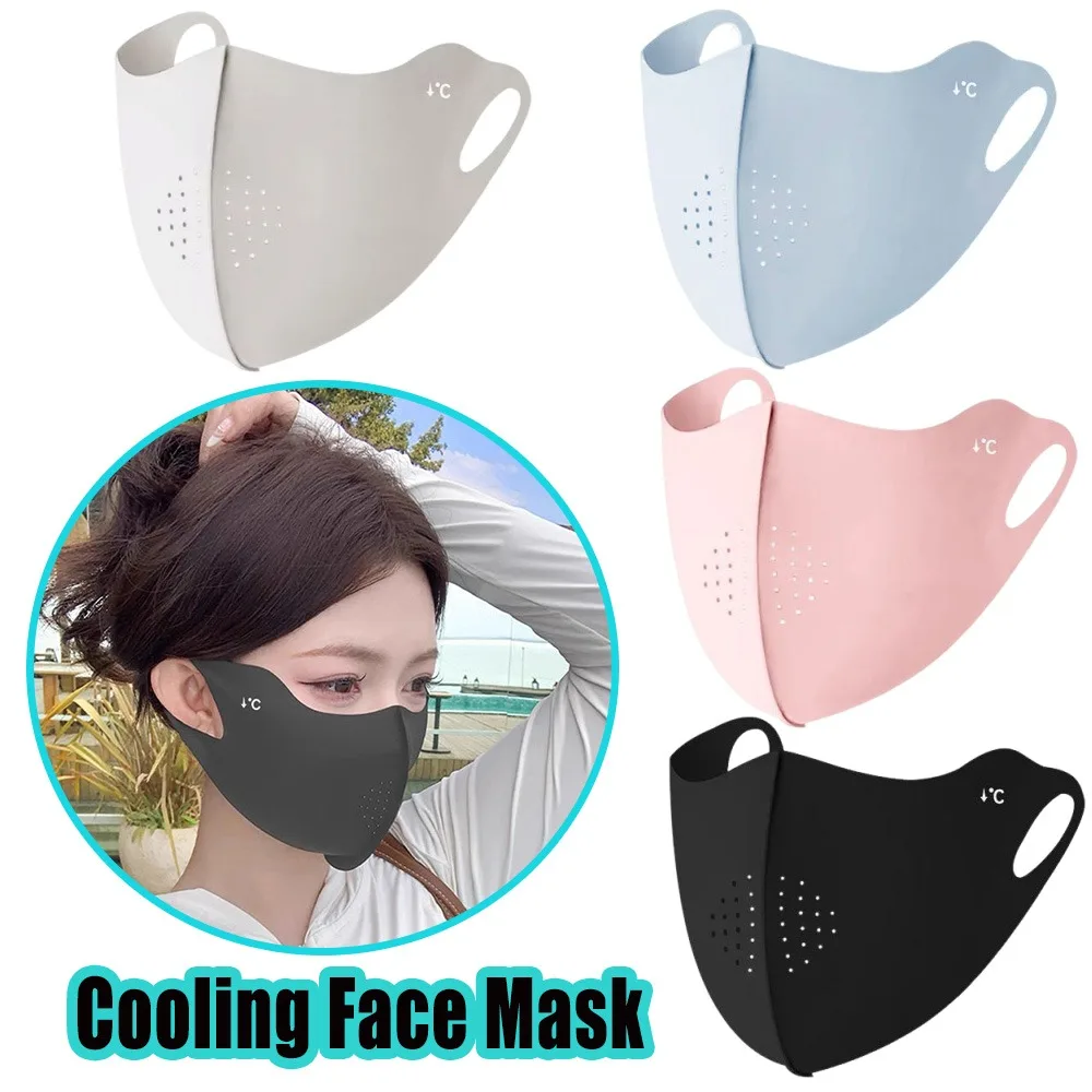 

Women UPF50+ Ice Silk Face Mask Cooling Breathable Lightweight Full Face Coverage Sunscreen Mouth Cover Outdoor Sports Cycling
