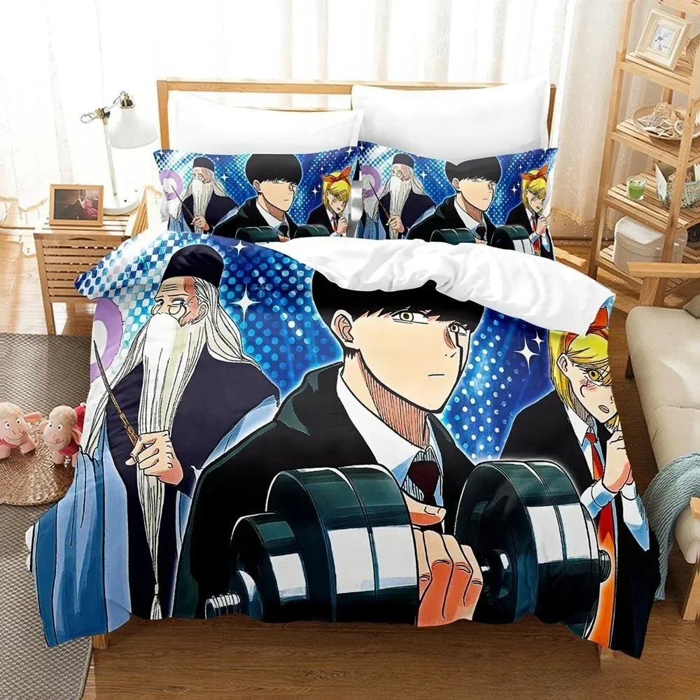 Nowy zestaw pościeli 3D Anime Mashle Magic and Muscles Single Twin Full Queen King Size Bed Set Adult Kid Bedroom Duvet Cover Sets