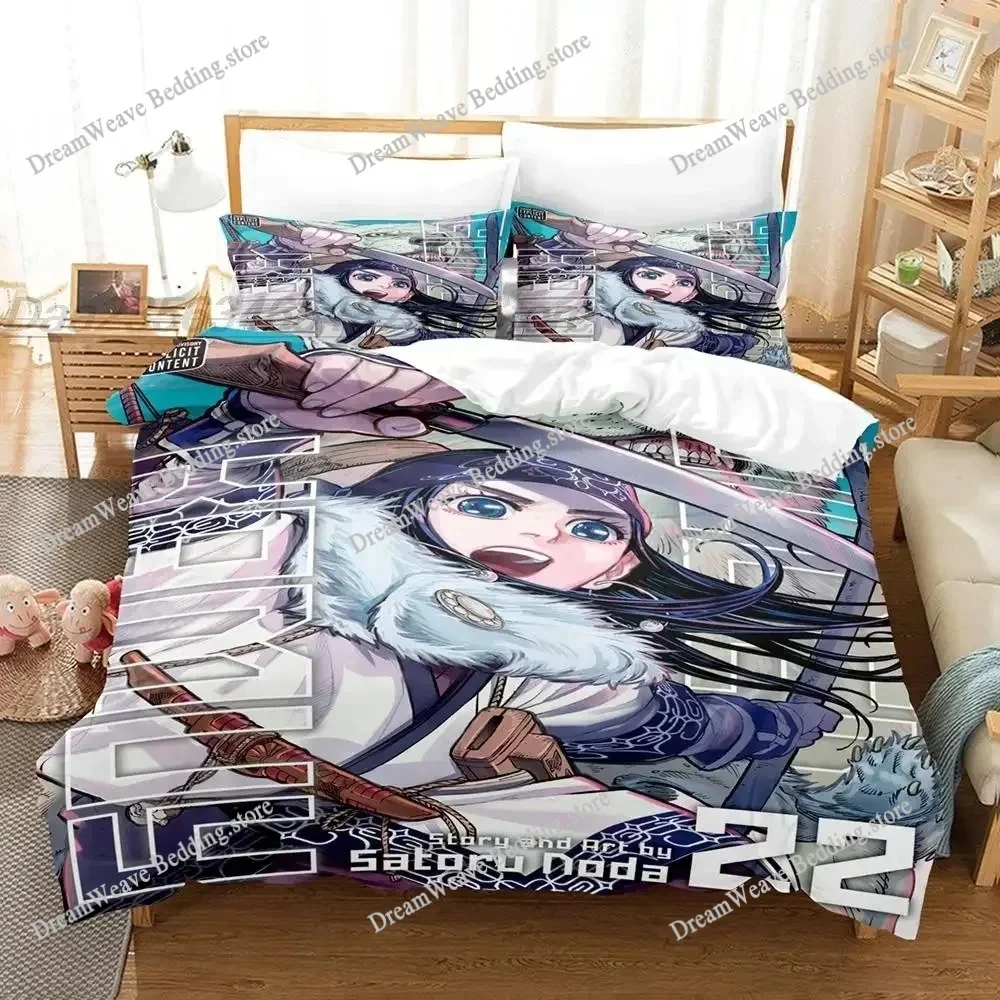 

3D Print Anime Golden Kamuy Bedding Set Single Twin Full Queen King Size Bed Set Aldult Kid Bedroom Duvetcover Sets Luxury Gift