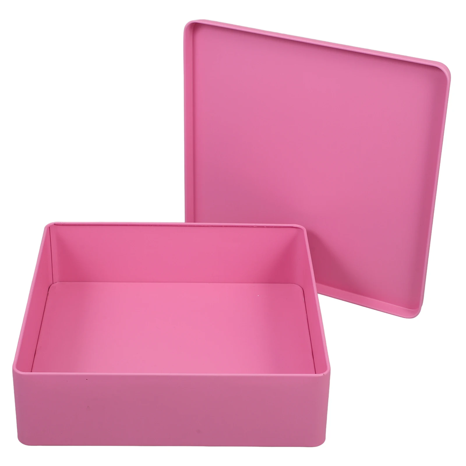 

Square Storage Box Tin Containers with Lids Tinplate Candy Dispenser Countertop