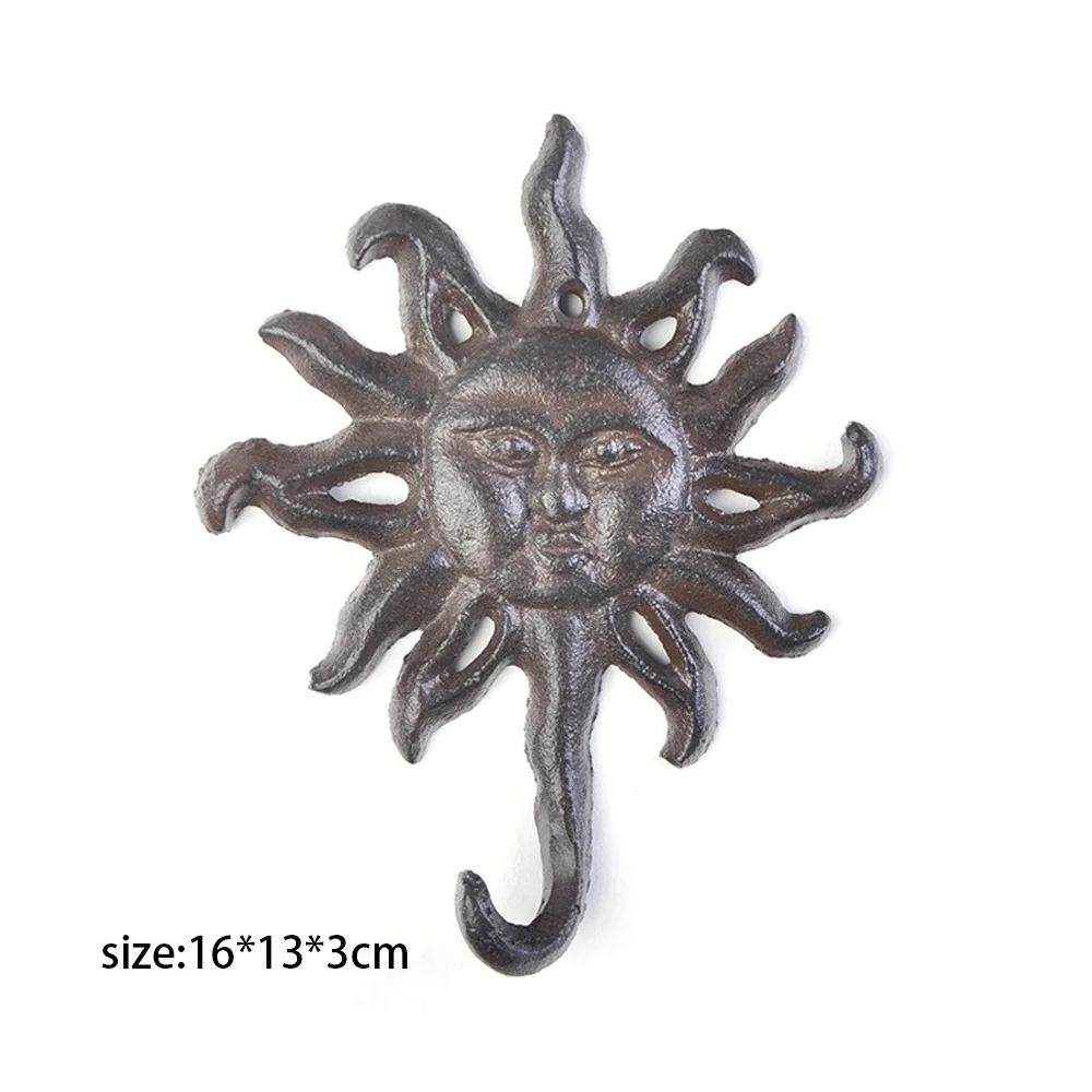 1 PC Decorative Wall Mounted Antique Metal Wall Hooks Vintage Wall Hook Hanger Rustic Cast Iron Nautical Key Coat Hooks Rack