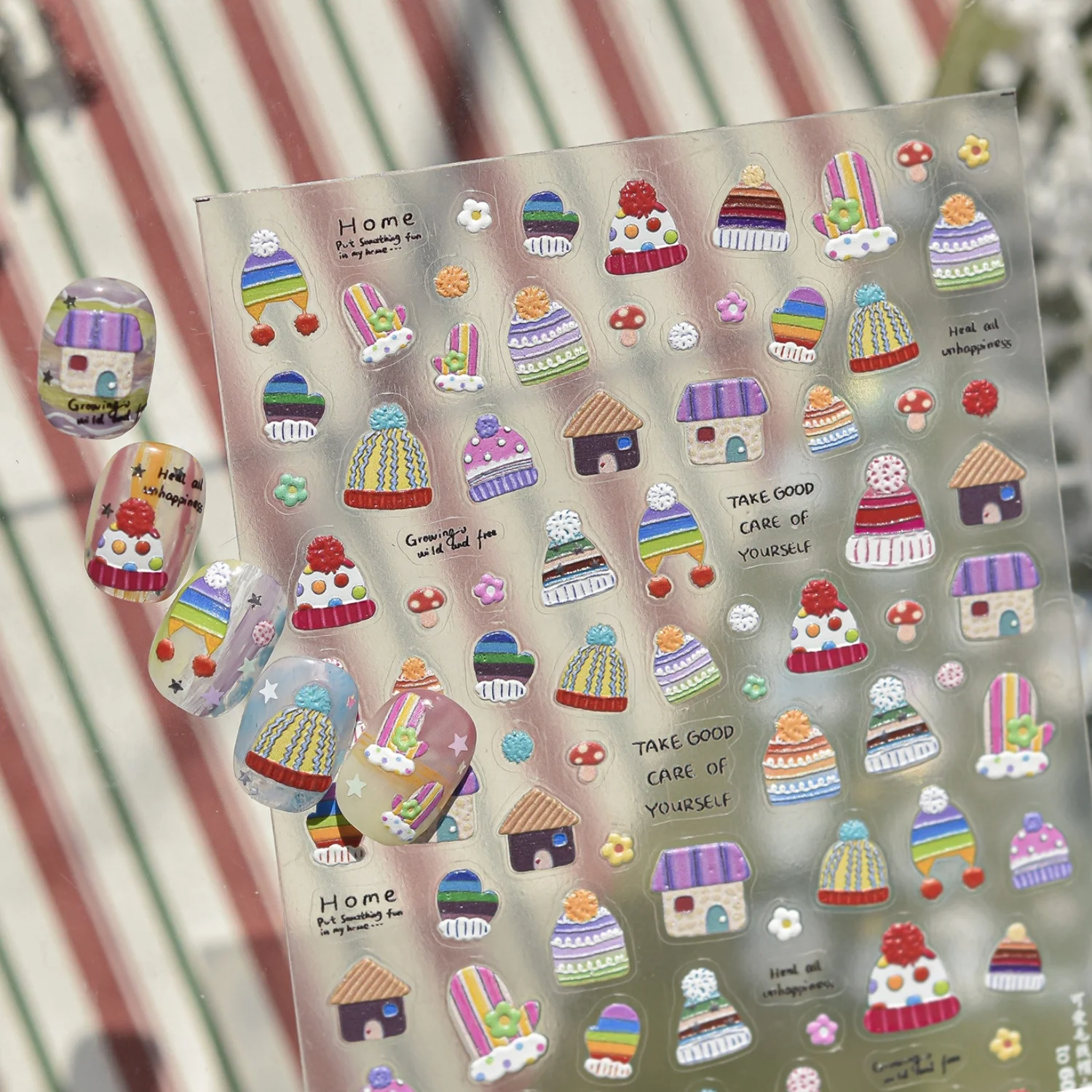 ブルークリスマス 5D ネイルアートステッカー アイスブルー - Nail Art Xmas Stickers のレビューと価格