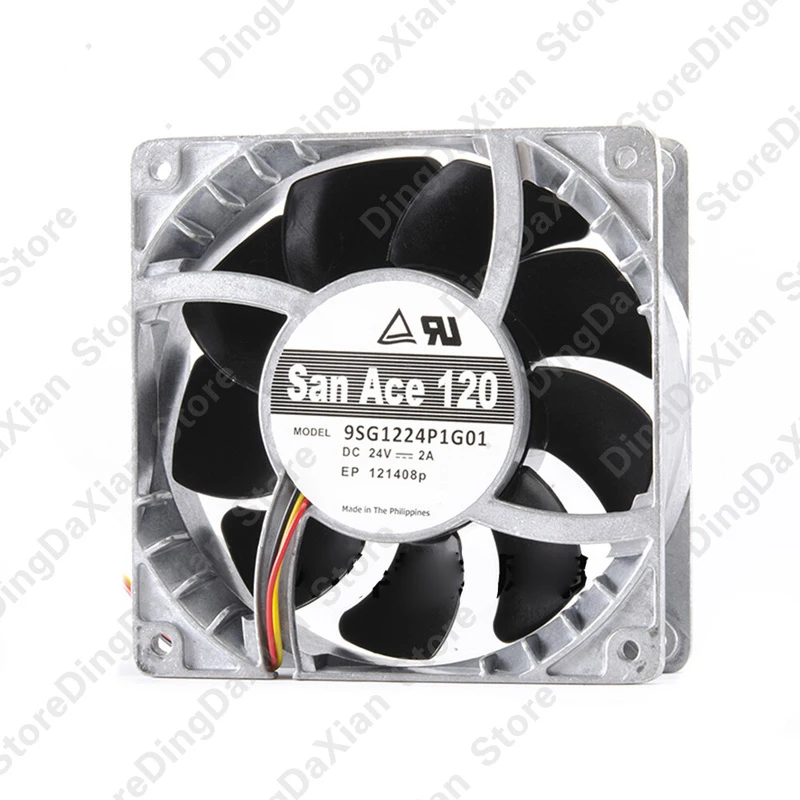 D+ 1PCS For Sanyo Denki San Ace 9SG1224P1G01 24V 2.0A 12CM Aluminum Frame 4-Pin Cooling Fan 12038 120×120×38mm