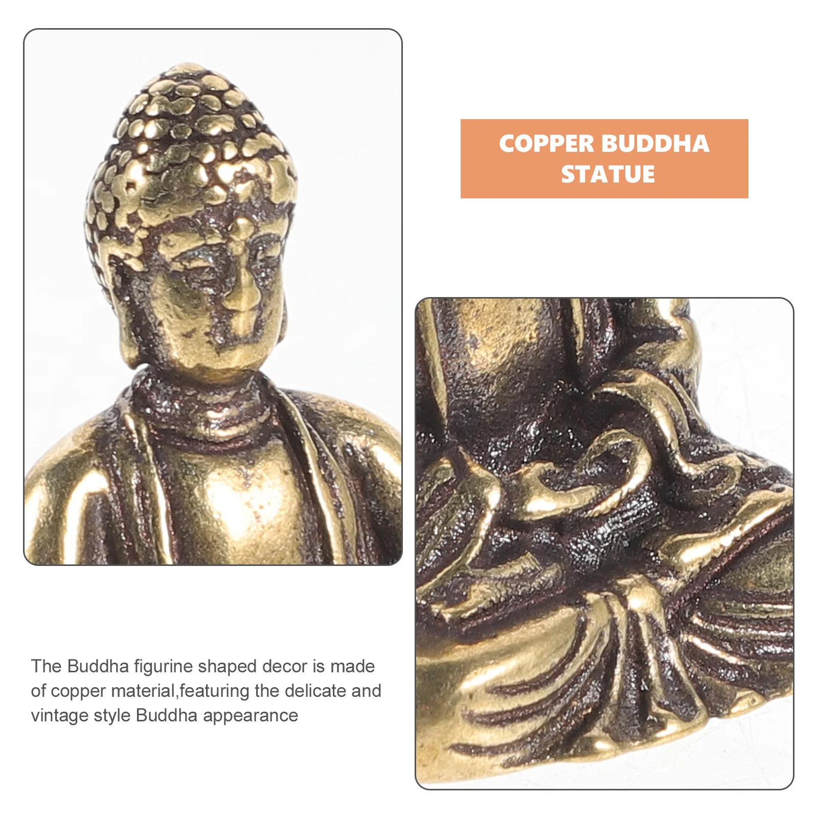 

Copper Buddha Statue Small Sakyamuni Sculpture Exquisite Retro Desktop Copper Craft Ornament Sakyamuni Ornament