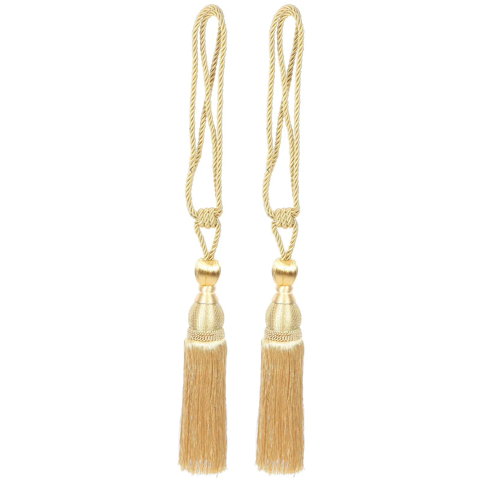 

2pcs Curtain Tiebacks Cloth Rope Holdbacks For Drapes Decorative Tassel Home Office Living Room Kitchen Decor Rustic Fashionable