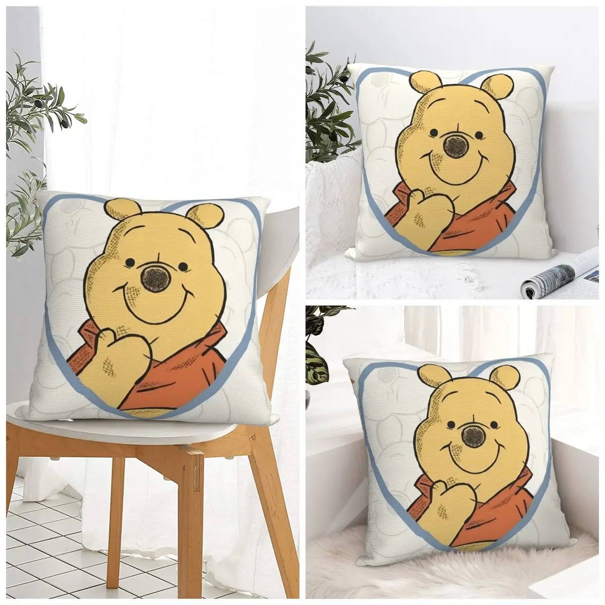 Winnie The Poohs Pillow Case Cushion Cover Soft Design Pillow Cover Novelty Pillowcases For Living Room Chair