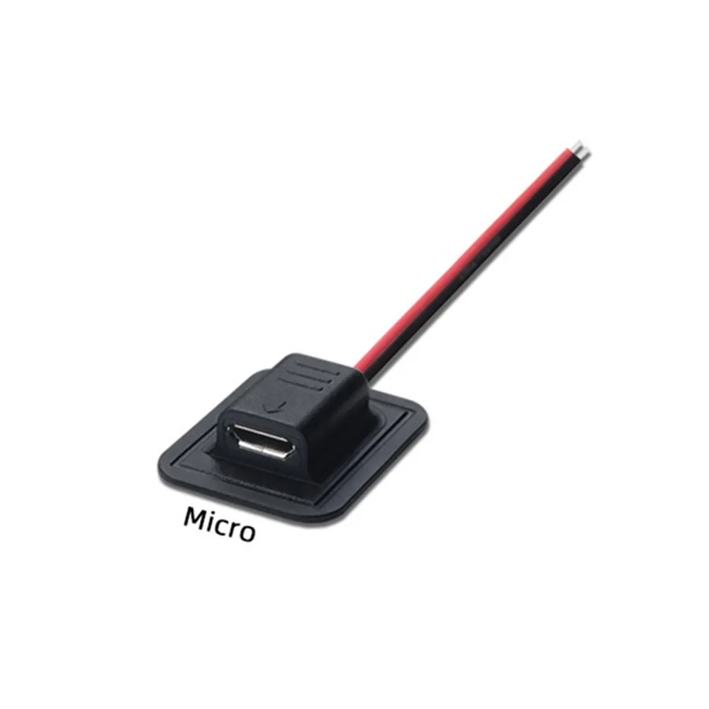 2pin สายไฟประเภท C DC 5.5*2.1 มม.Micro USB หญิงปลั๊ก DIY Pigtail อุปกรณ์ติดตั้ง DIY