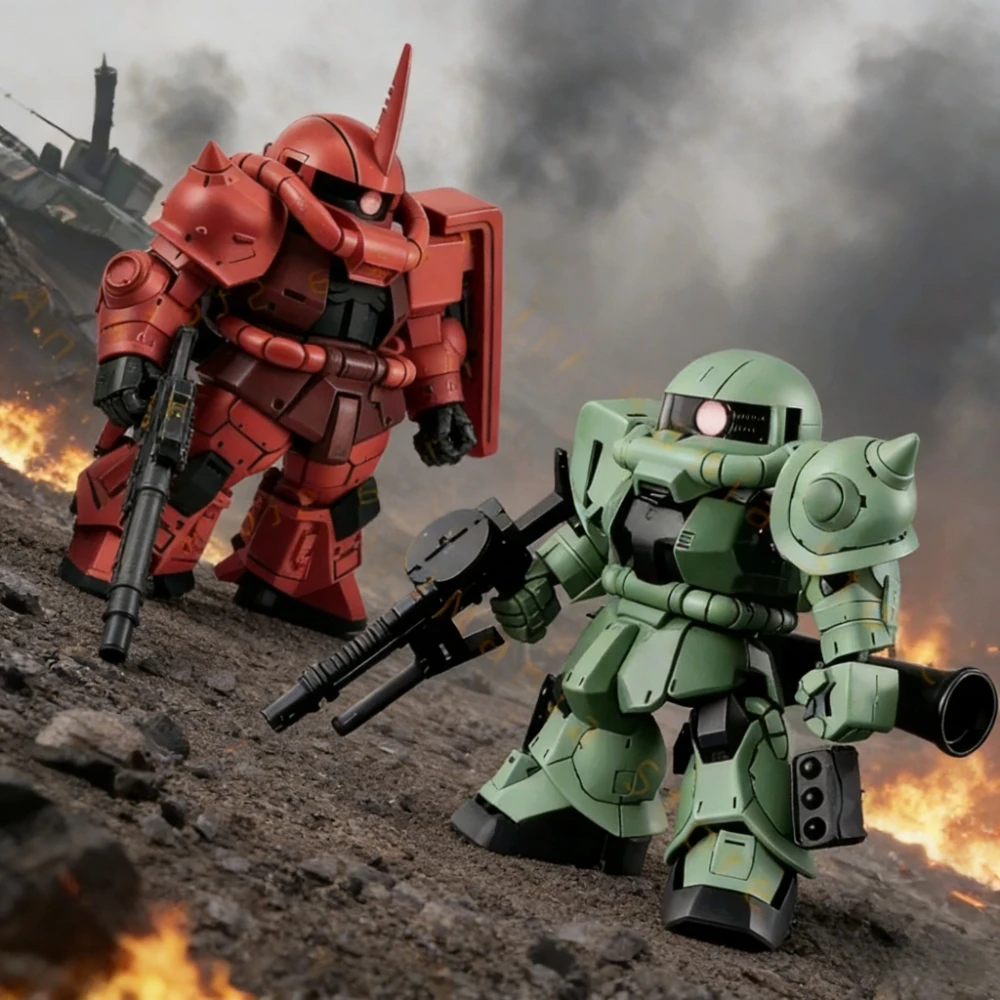 2026 Cute Assembly Model Toy Zaku Ii Mass Production een Version Q Version Mobile Suit Robot Model Kit for Ages 8 And above Gift
