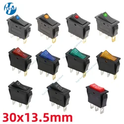 1Pcs AC 250V/15A, 125V/20A Illuminated LED On/Off SPST 3 Pin 2 Position Mini Boat Rocker Toggle Switch Snap for Househould DIY