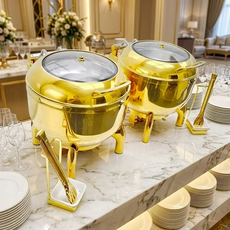 11L Electric Stainless Steel Soup Warmer Commercial Buffet Pot Multi Temperature Control Catering Equipment for Hotel