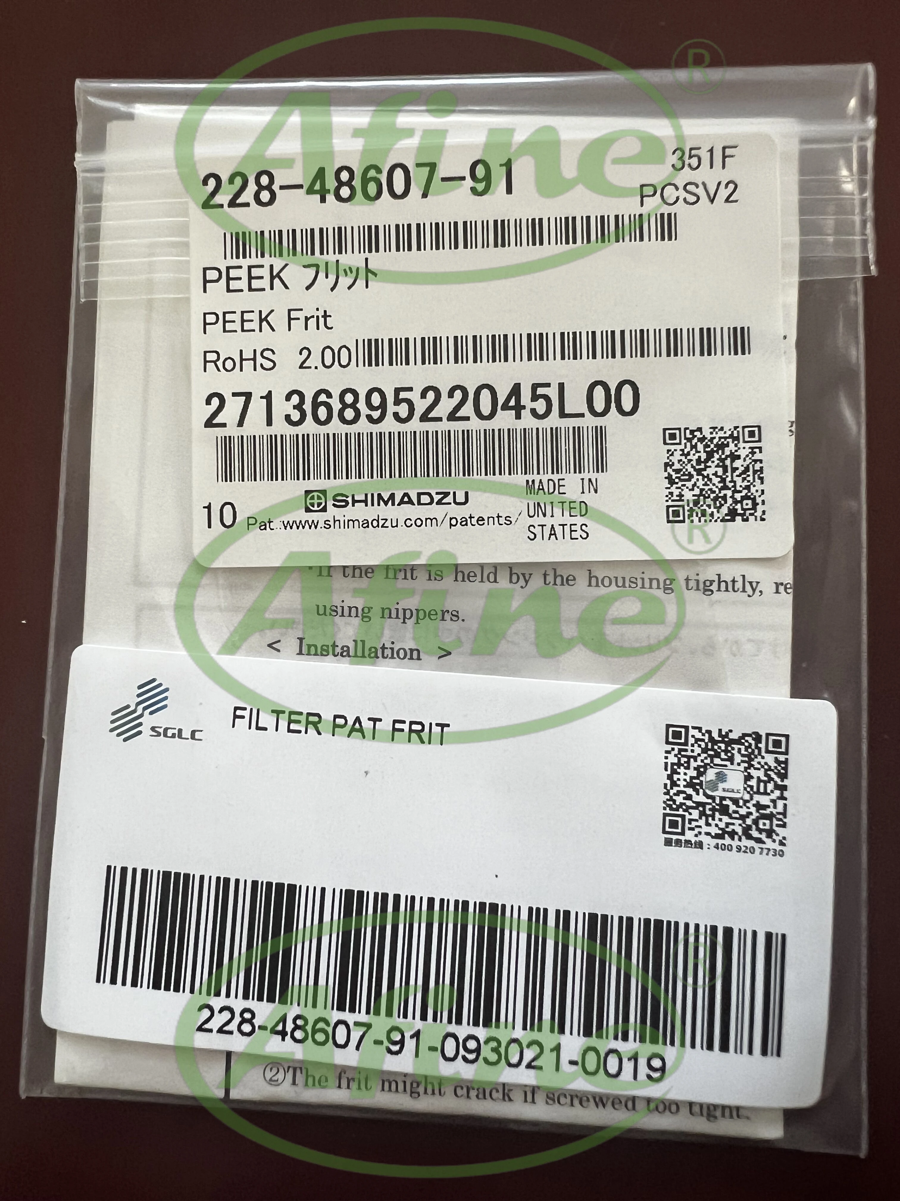 

AFINE Shimadzu PEEK Frit, 228-48607-91, for LCMS-2020