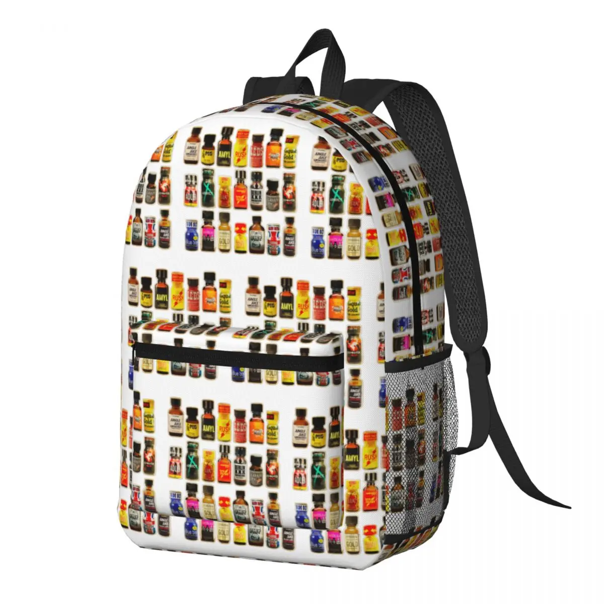 Poppers Bottles Gay Rush Jungle Juice Amyl Inhaler Backpack Daypack Children BookBag School Bag Shoulder Bags for Men Women