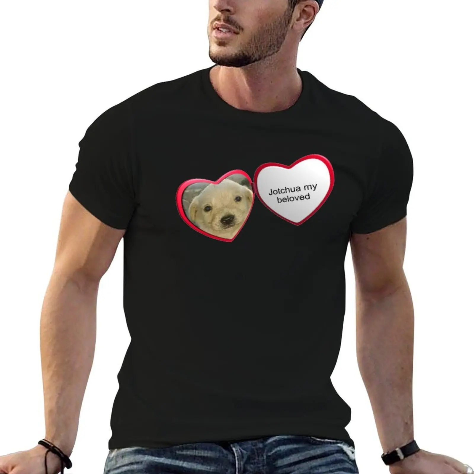 

Jotchua heart locket jotchua my beloved meme jotchua meme dog T-Shirt t shirts for man cotton cotton t shirt man T-Shirt